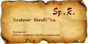 Szohner Renáta névjegykártya